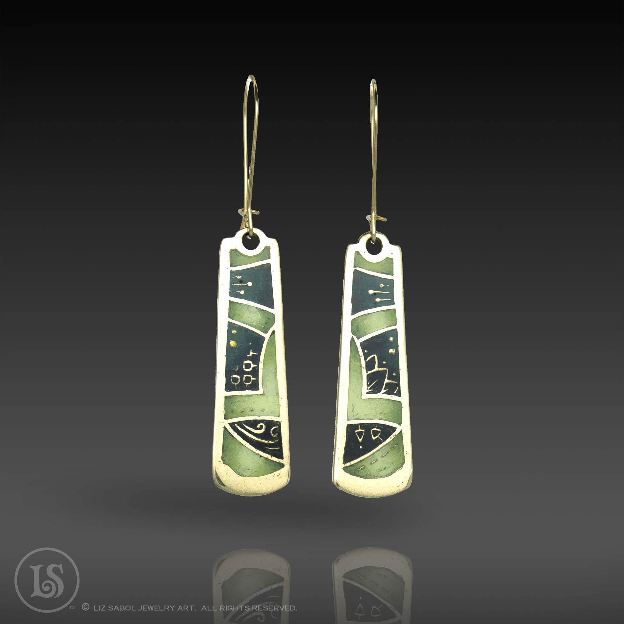 Dreamweaver Keystone Earrings, Bronze