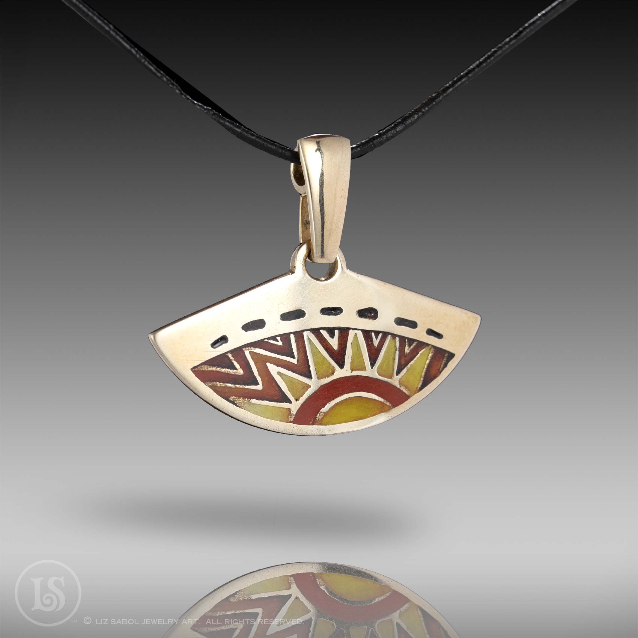 Sun Fan Pendant, Bronze